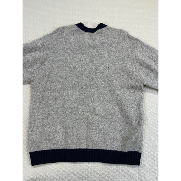 Structure V-Neck Sweater Tennis Lambswool | Cream & Blue‎ | Size X-Large - Picture 9 of 15